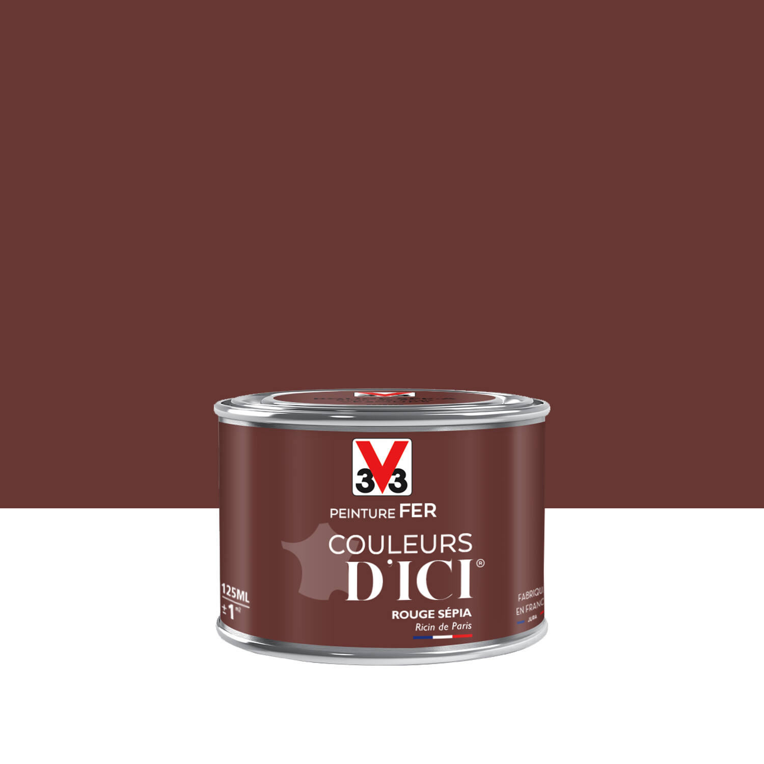 PEINTURE V33  FER COULEURS D’ICI ®  ROUGE SEPIA 125 ML