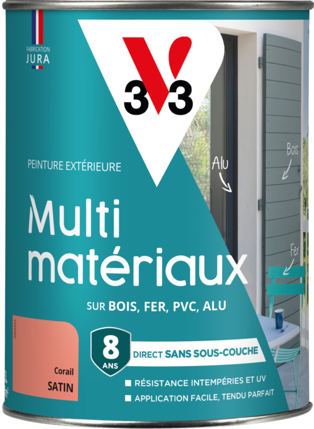 Peinture satin corail 1.5l