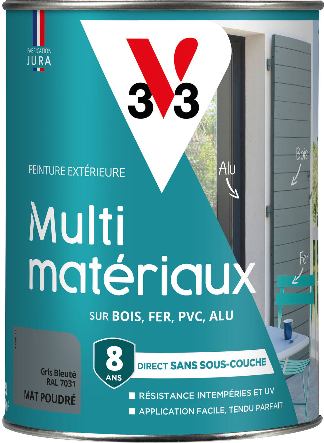Peinture protect poudré gris bleut 1.5l
