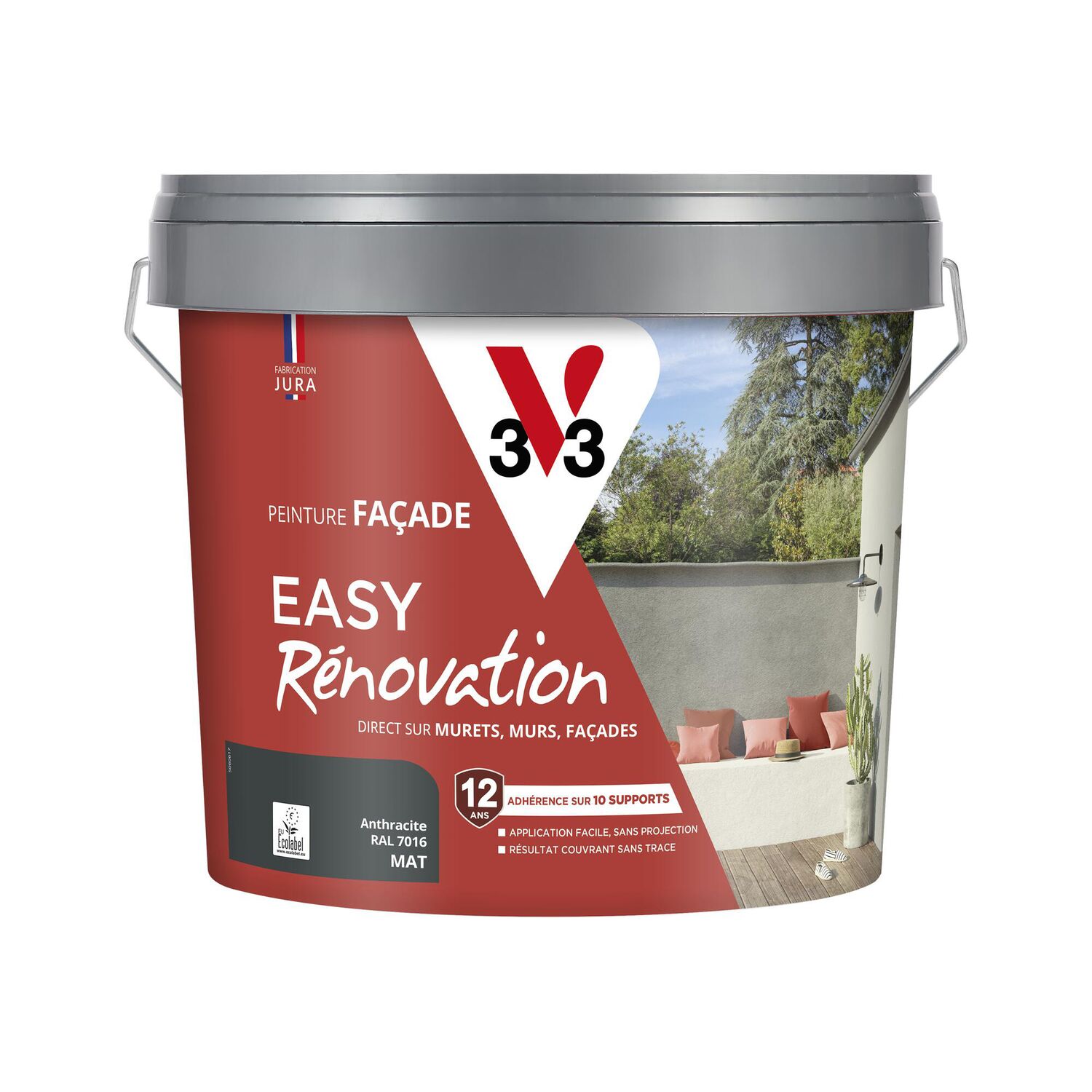 Peinture façade Easy Rénovation 10L Anthracite - V33
