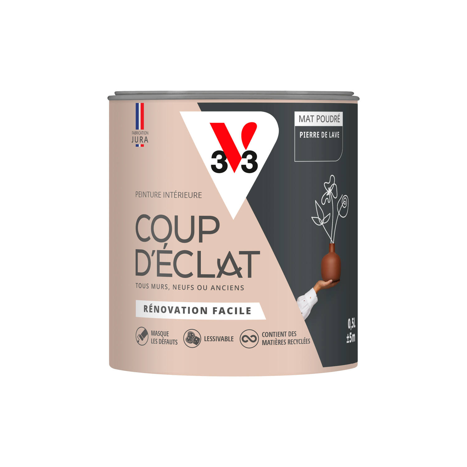Peinture intérieure mat Coup d'Éclat pierre de lave 0,5 L - v33