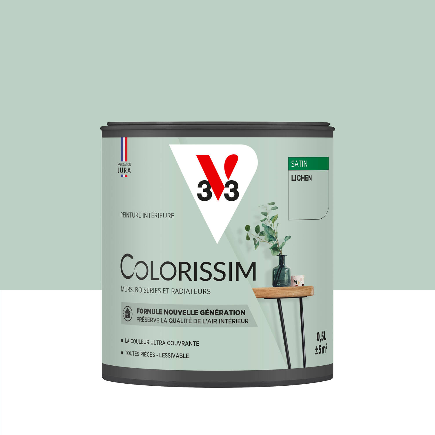 Peinture intérieure Colorissim® Lichen Satiné 0,5L - V33