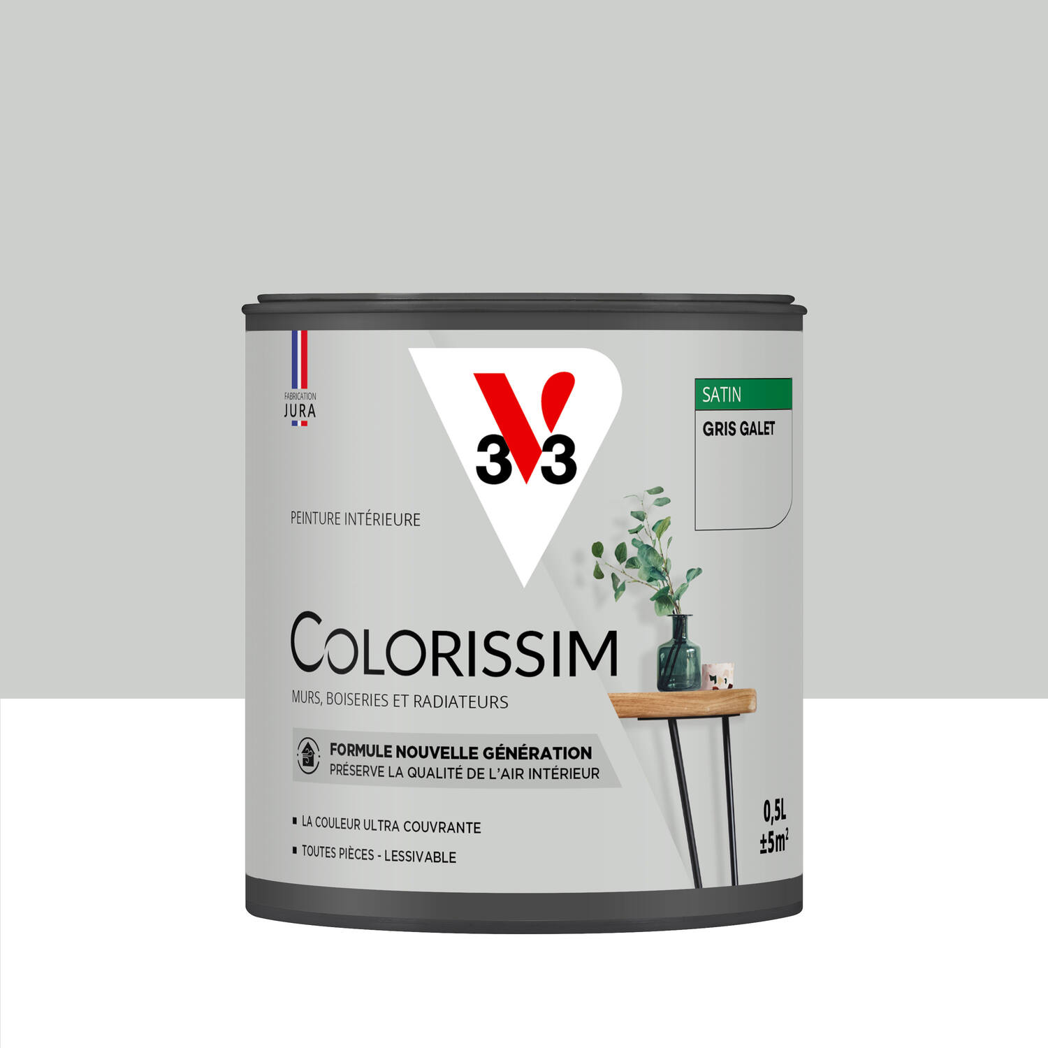Peinture intérieure Colorissim® Gris Galet Satiné 0,5L - V33