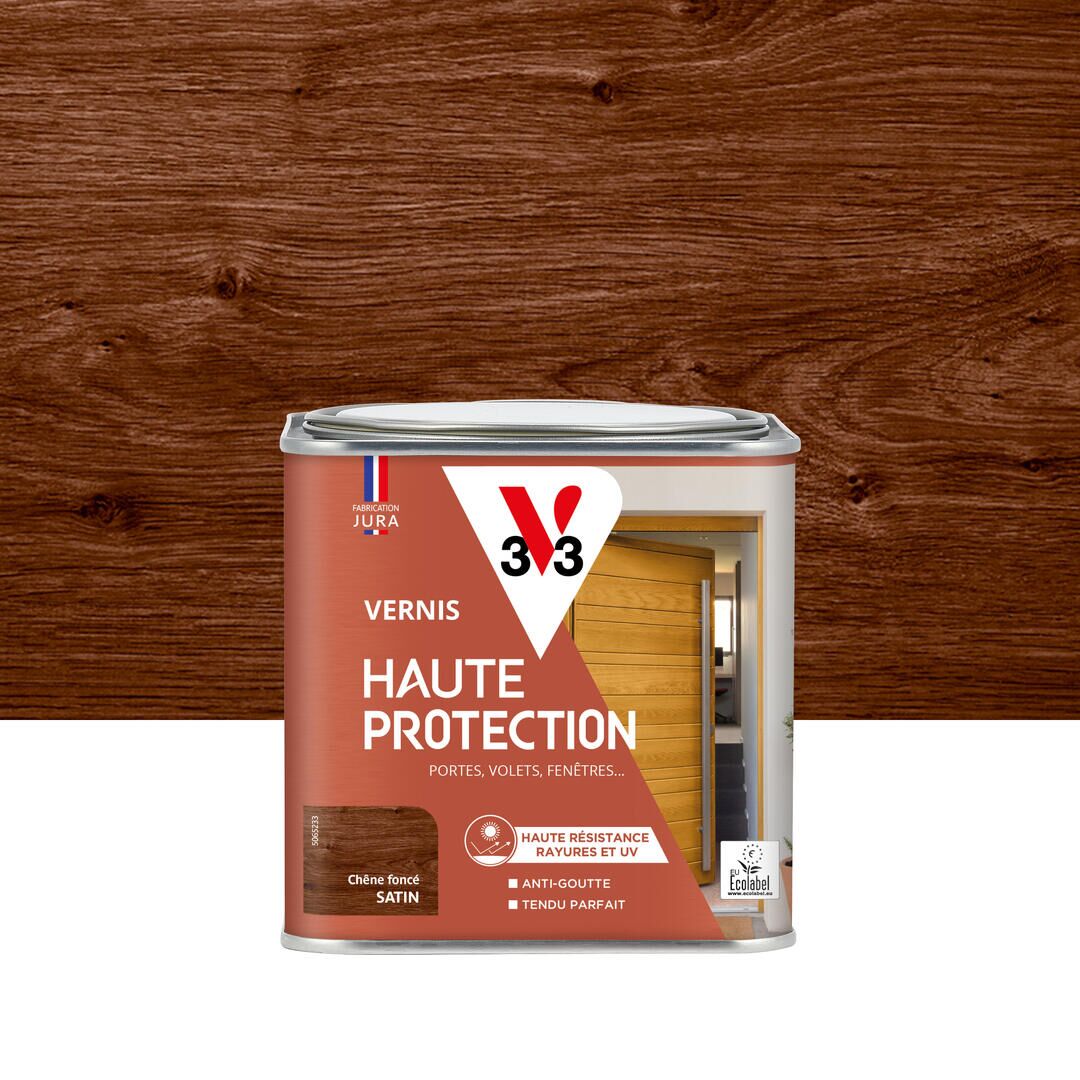 Vernis Haute Protection Ecolabel chêne foncé Satin 0,5L - V33