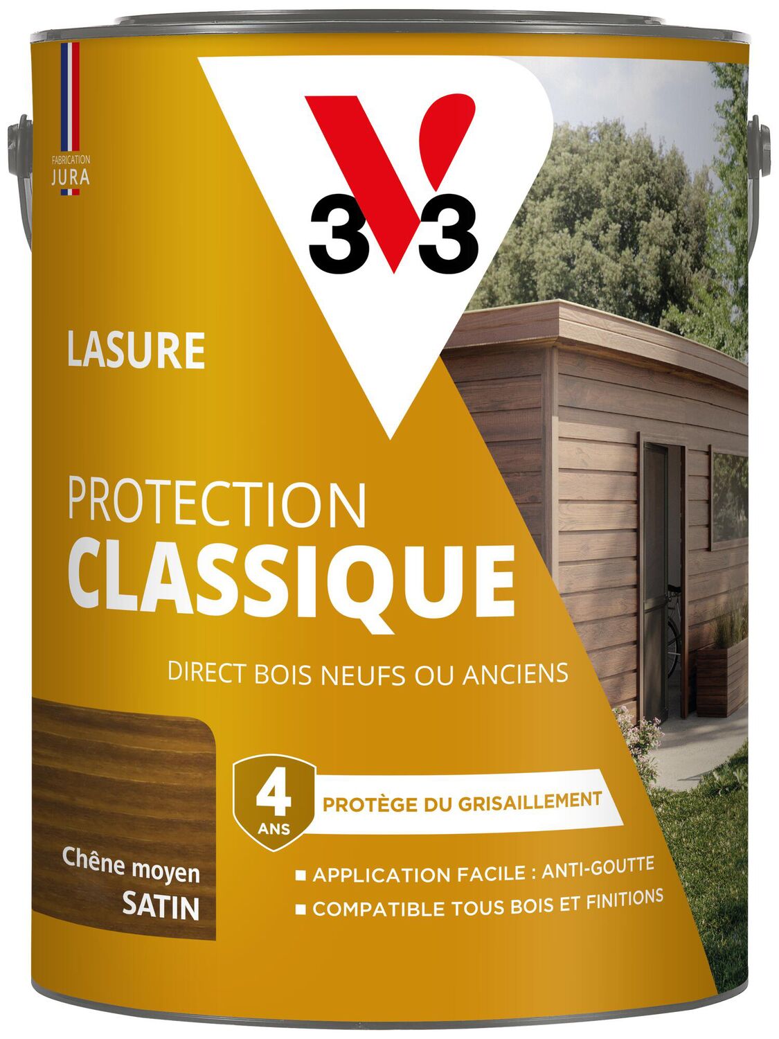 Lasure Protection Classique chêne moyen Satin 5L - V33