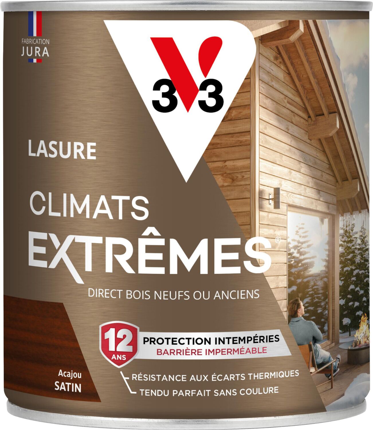 Lasure Climats Extrêmes ® 12ans acajou Satin 0,75L - V33