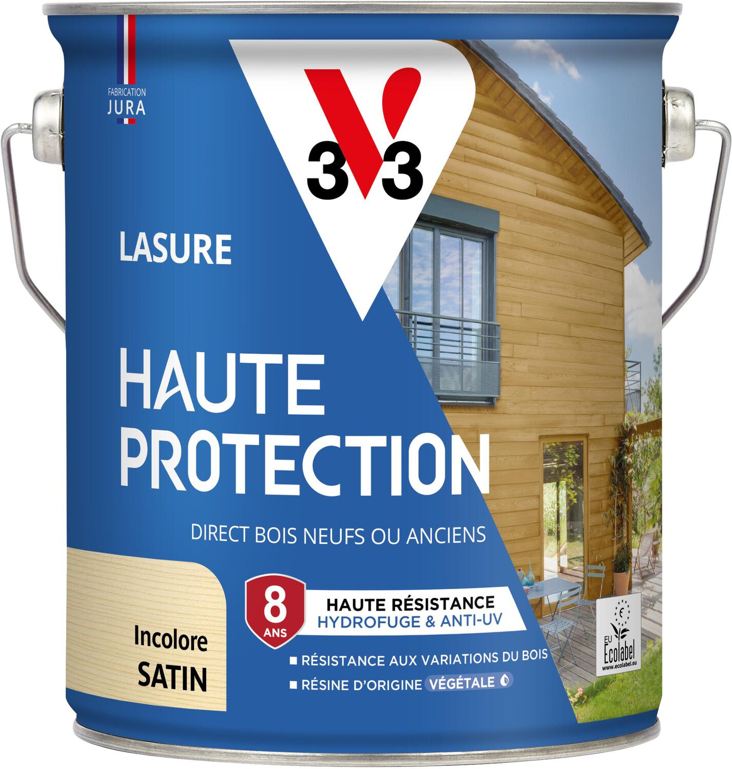 Lasure haute protection 8 ans incolore satin 2,5 L - V33