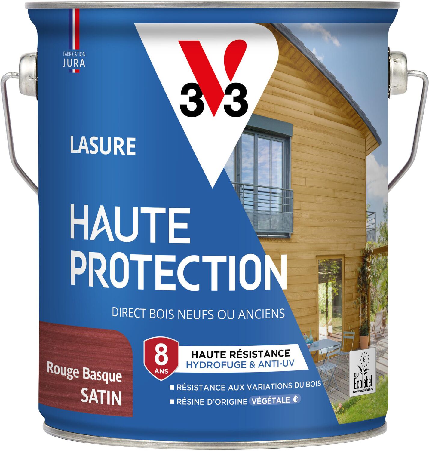 Lasure Haute Protection rouge basque Satin 2,5L - V33