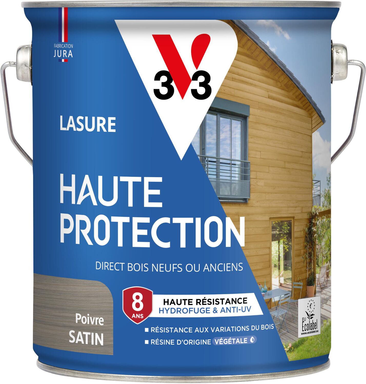 Lasure Haute Protection poivre Satin 2,5L - V33
