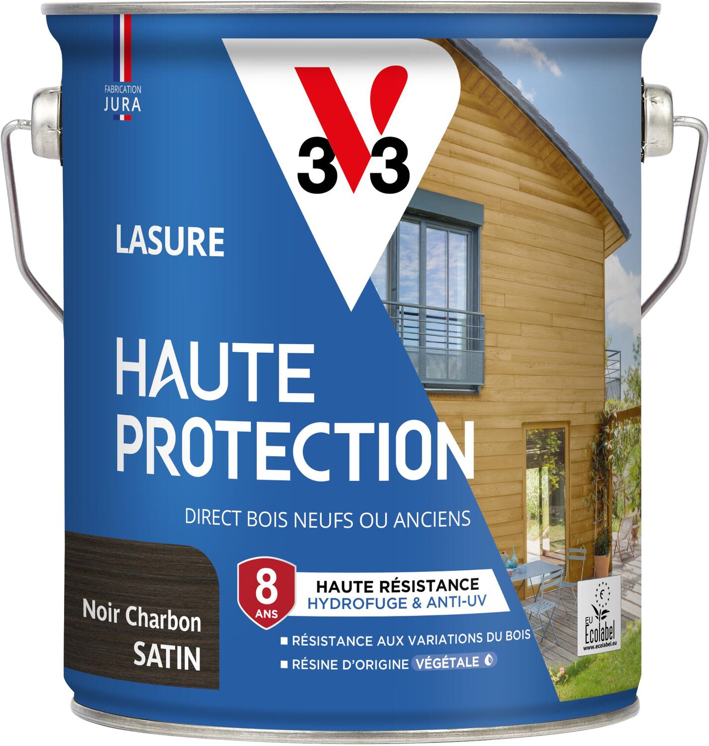 Lasure Haute Protection noir charbon Satin 2,5L - V33