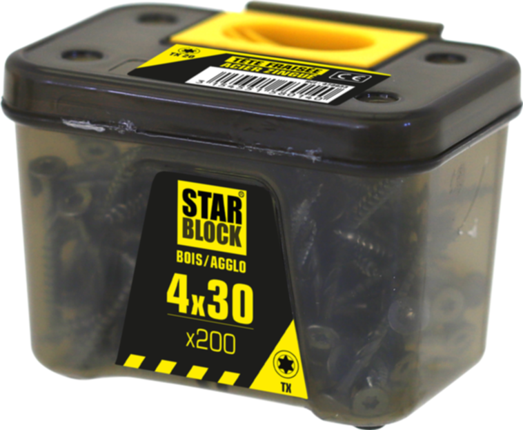 Vis bois starblock torx 4 x 30 (étui de 200)