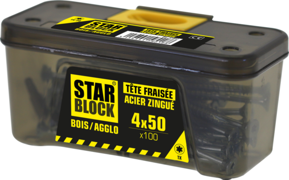 Vis bois starblock torx 4 x 50 (étui de 100)