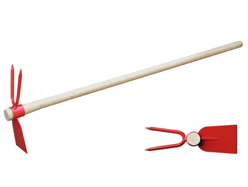 Serfouette Panne et Fourche Manche en bois