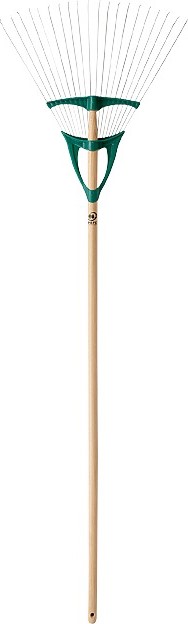 Balai à gazon Xfil Duopro 20 dents rondes acier manche bois 150 cm PEFC 100% - LEBORGNE