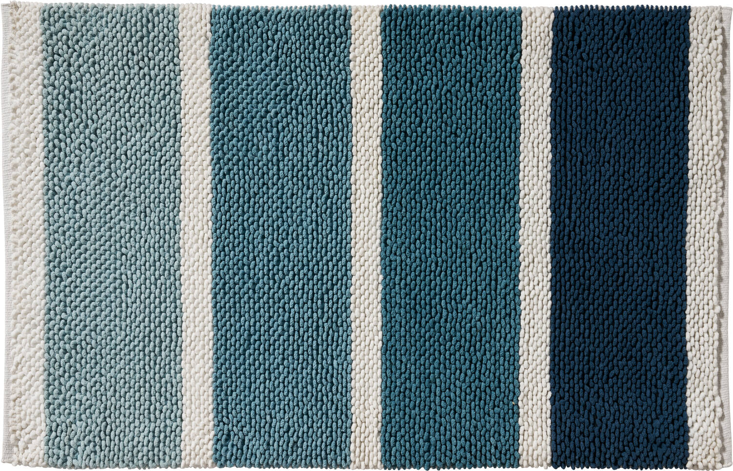 Tapis de bain fantaisie Mykonos polycoton chenillé bleu 50x80cm