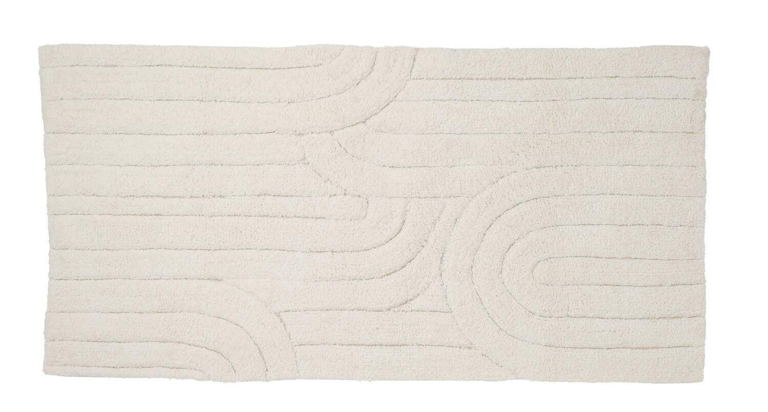 Tapis de bain fantaisie Rétro coton tufté ivoire 60x120cm