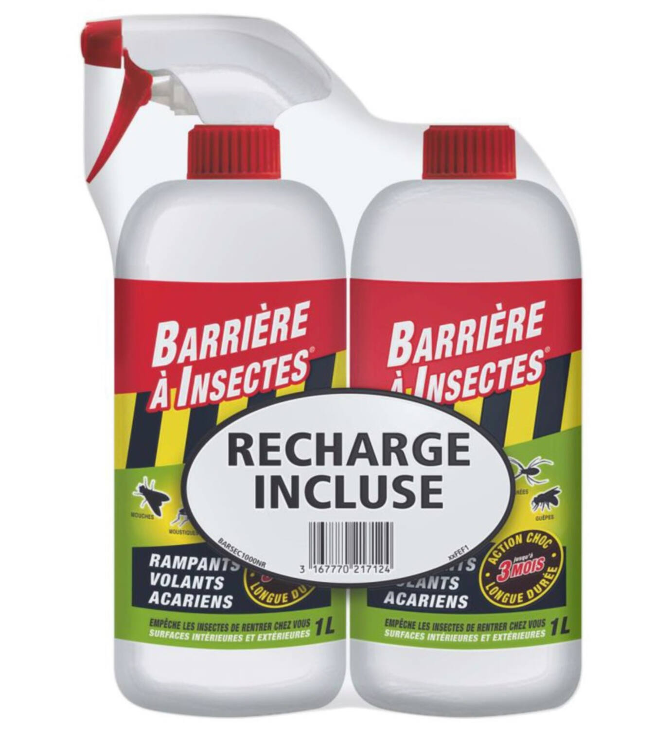 Anti-insectes rampants/volants/acariens 1L+recharge