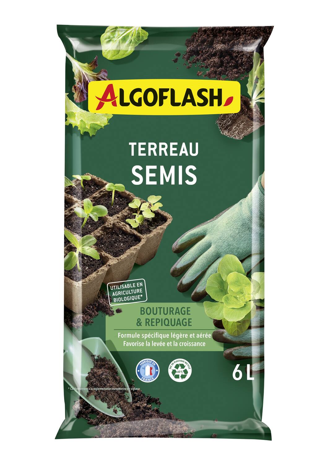 Terreau Semis, Bouturage et Repiquage 6L - ALGOFLASH