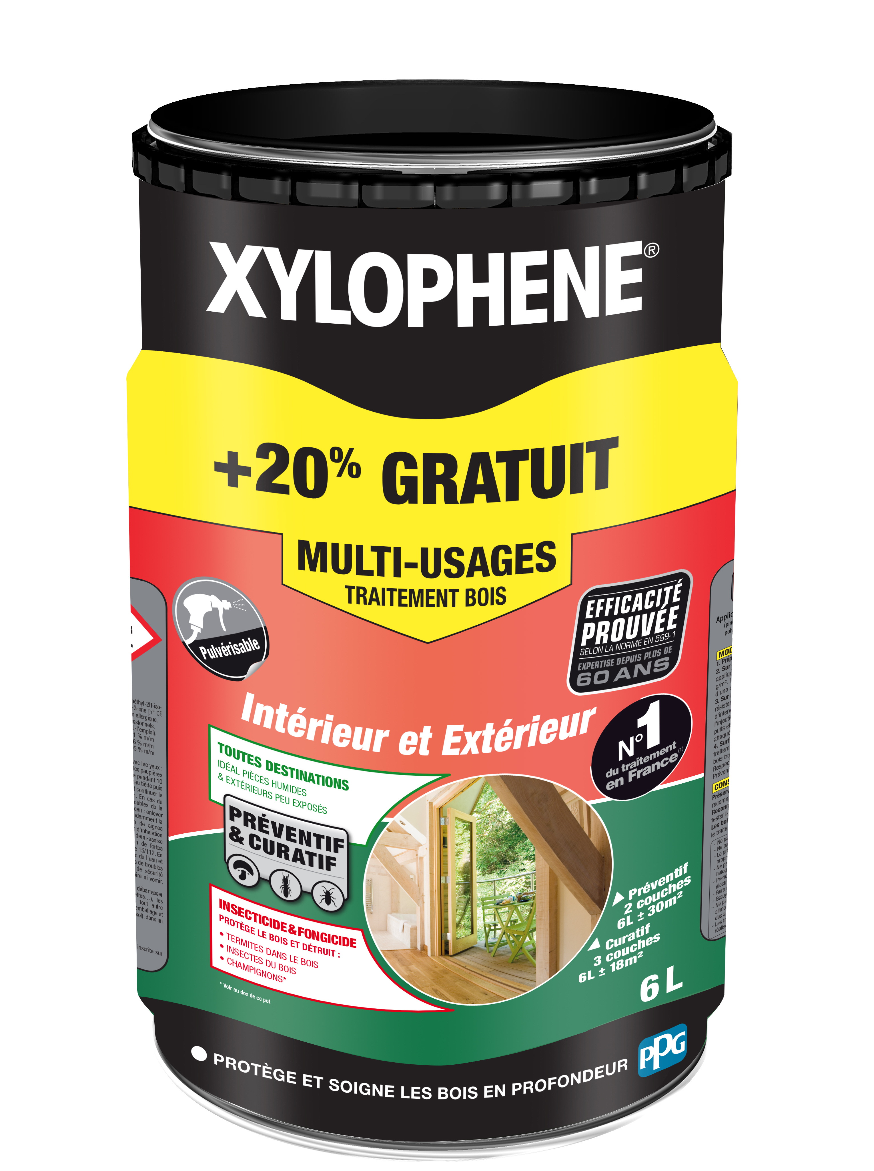 Traitement Bois Multiusage 5+1L Gratuit - XYLOPHENE