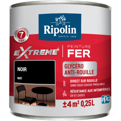Peinture Extrême fer 0,25L mat noir RIPOLIN