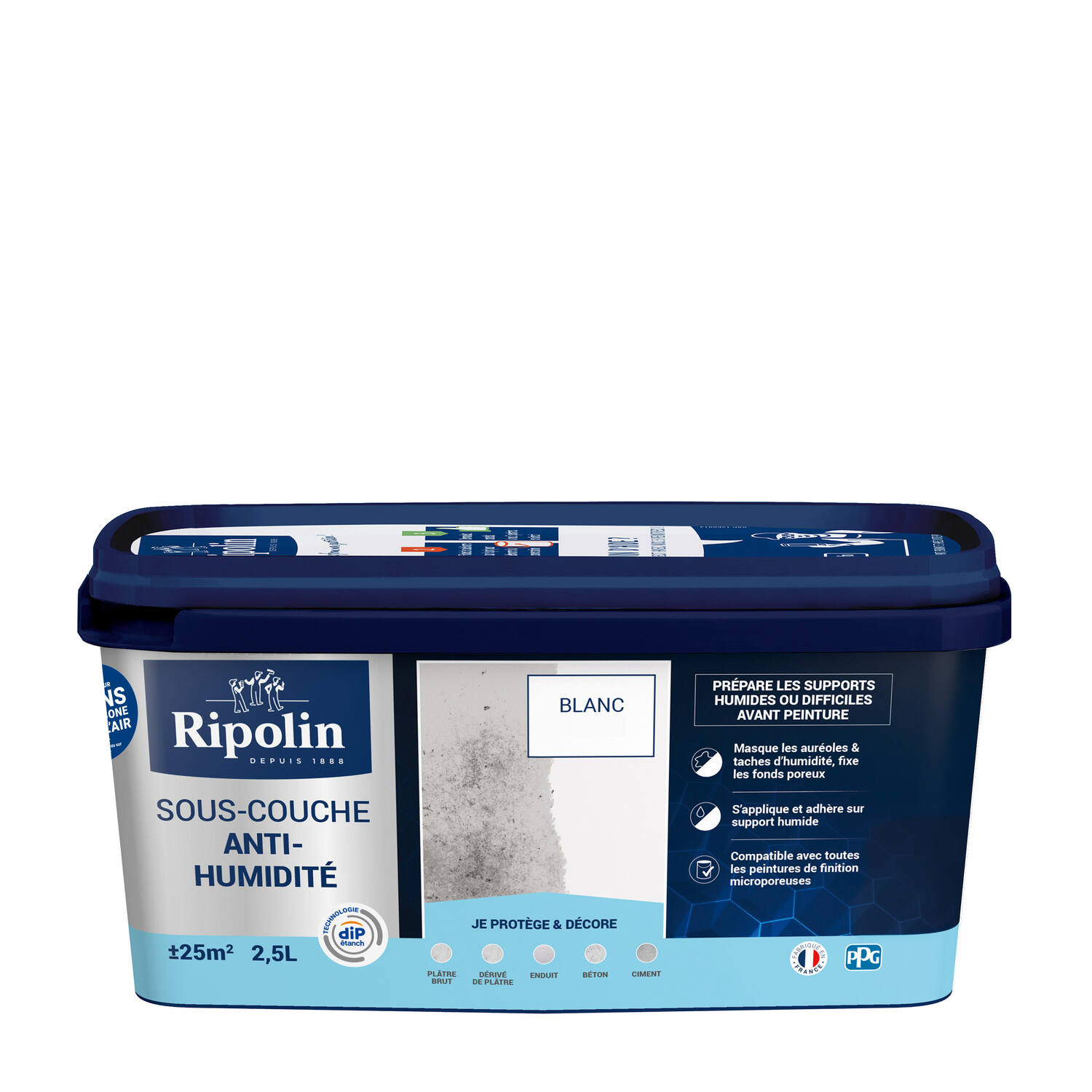 Sous-couche anti-humidité blanc 2,5 L - RIPOLIN