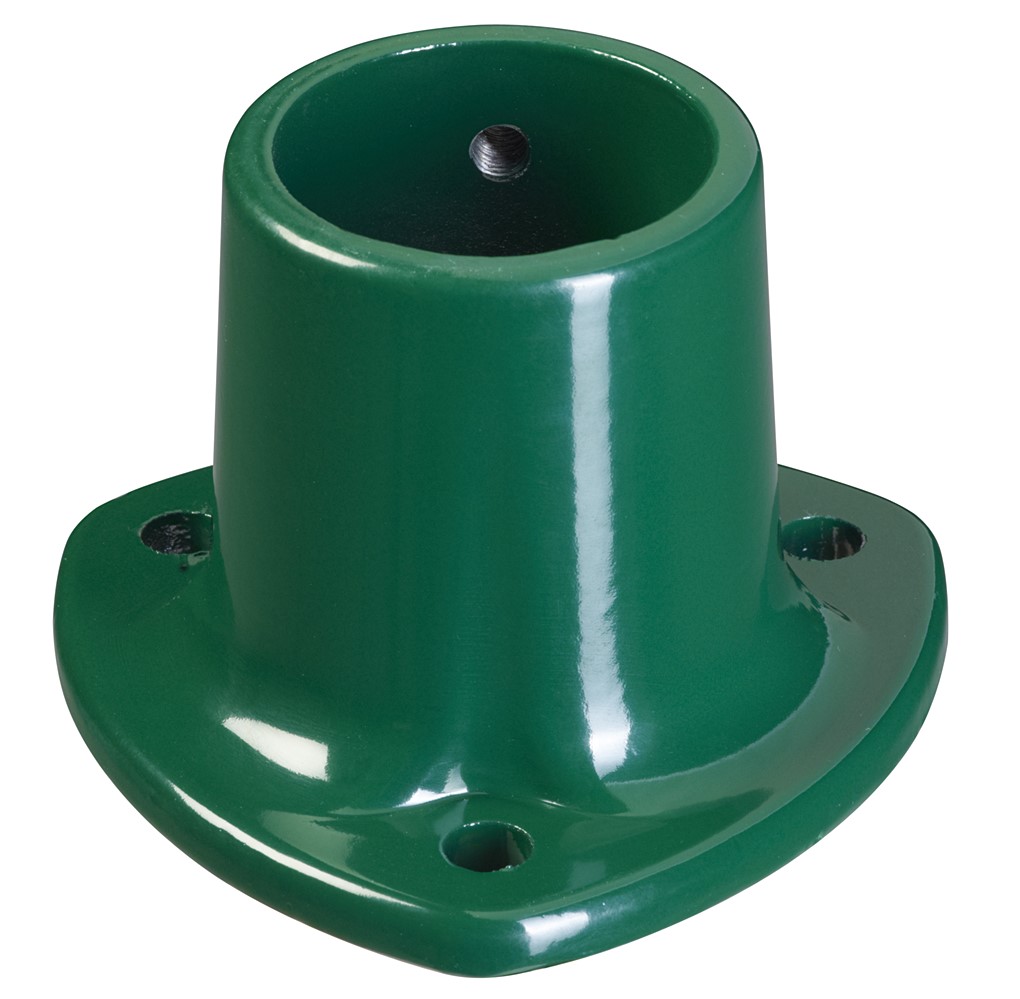 Platine Univers pour poteau grillage Ø48 vert 6005 - DIRICKX