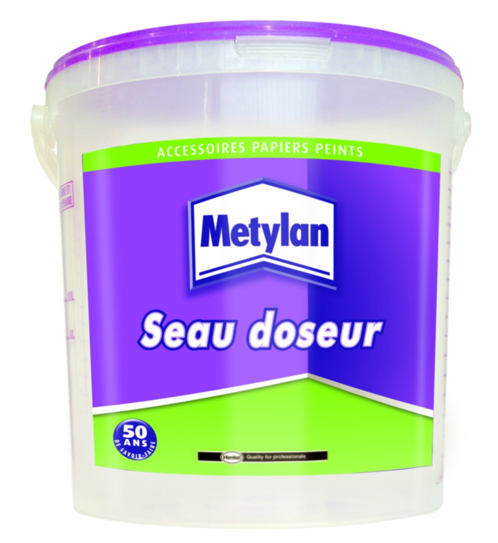 Seau doseur gradué pour préparation de colles papiers peints 20L - METYLAN