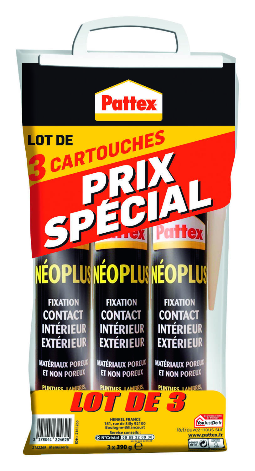 Set de 3 cartouches Néoplus 345 g - PATTEX