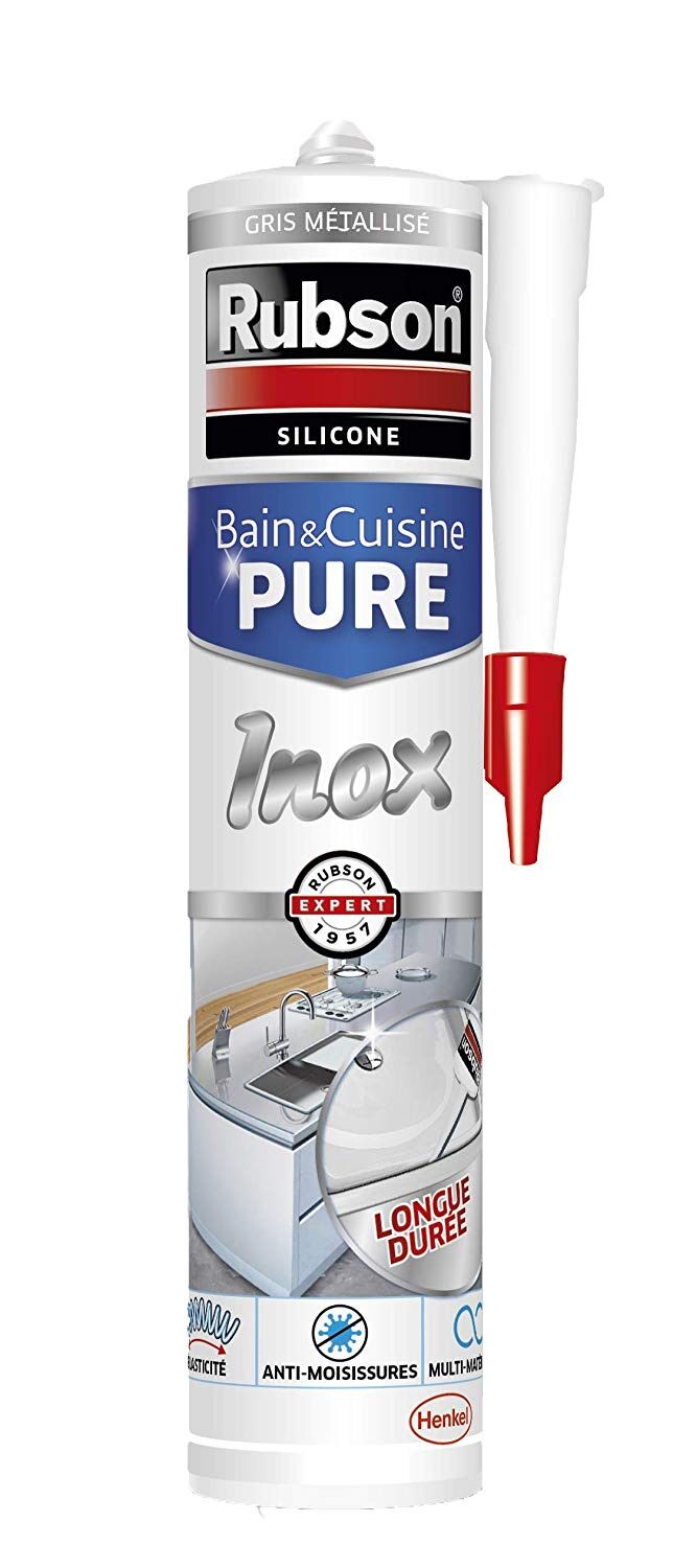 Mastic sanitaire Bain & Cuisine alu inox 280 mL - RUBSON