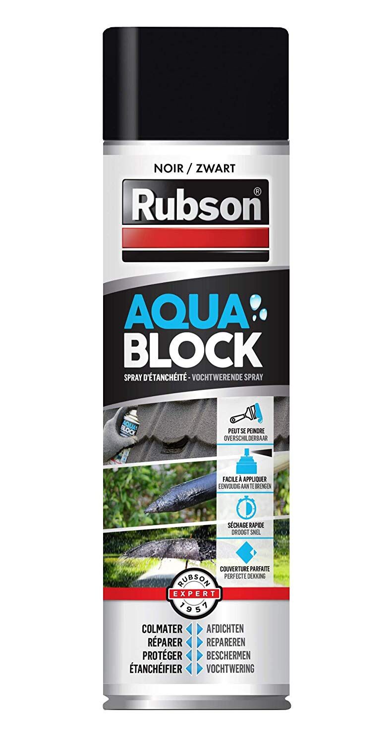 Revêtement d'étanchéité Aquablock spray 300 mL noir - RUBSON