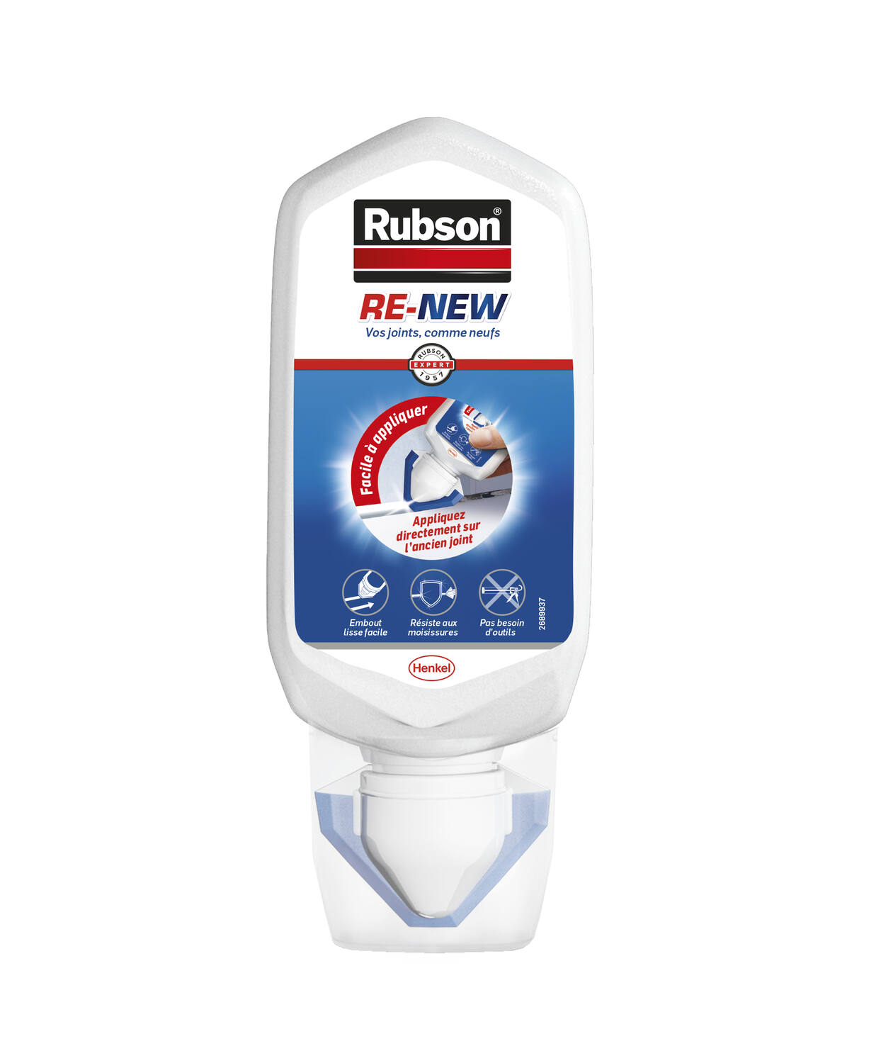 Mastic sanitaire Re-New étanche & anti-moisissures blanc 80ml - RUBSON