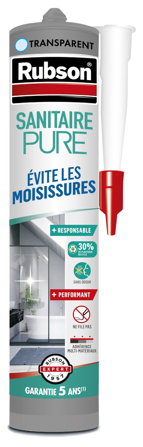 Mastic Pure Sanitaire 280 mL transparent - RUBSON
