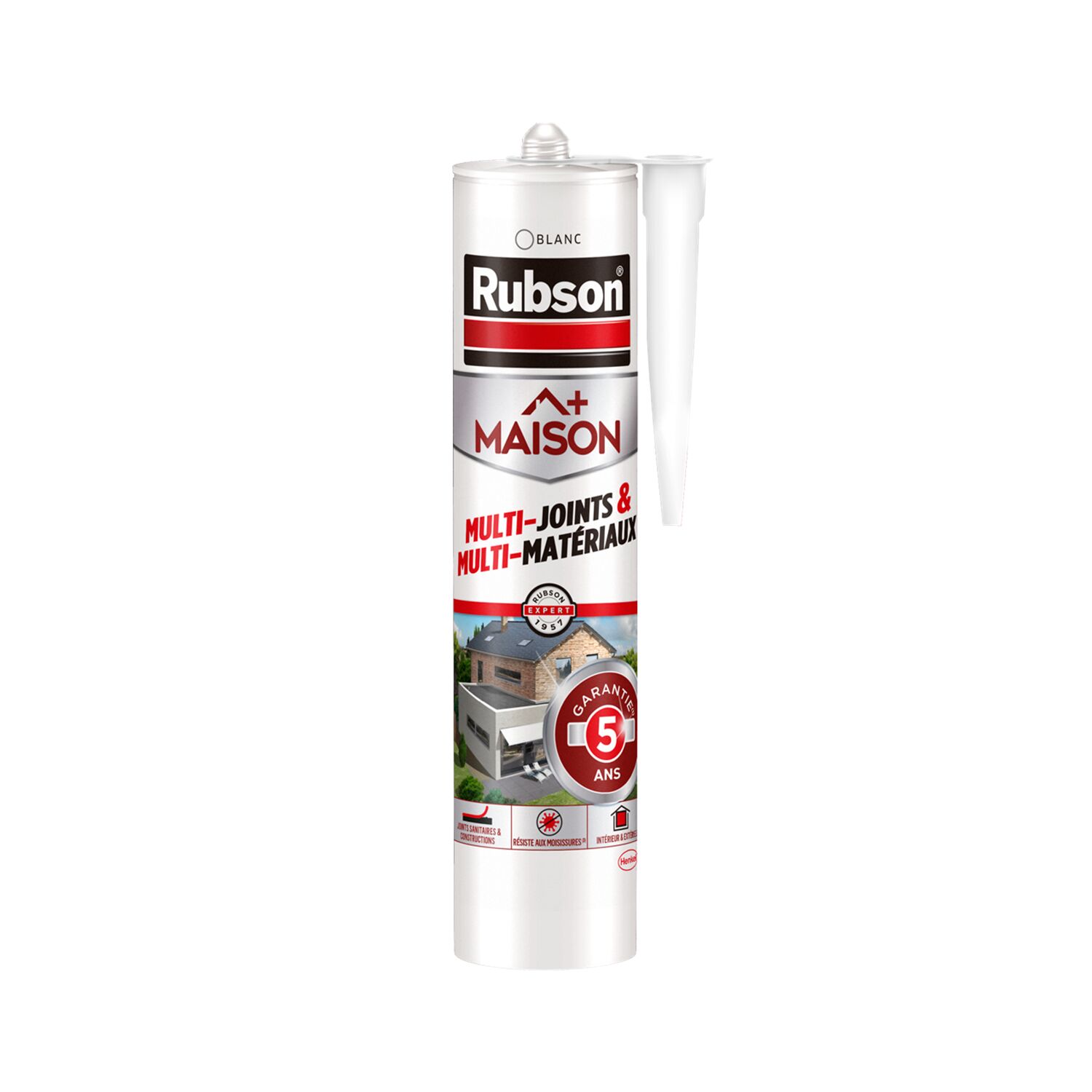 Mastic multi-usages matériaux blanc 280ml - RUBSON