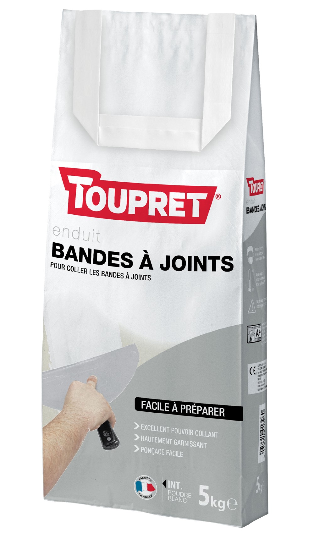 Enduit Poudre Bandes à Joints Blanc 5kg - TOUPRET