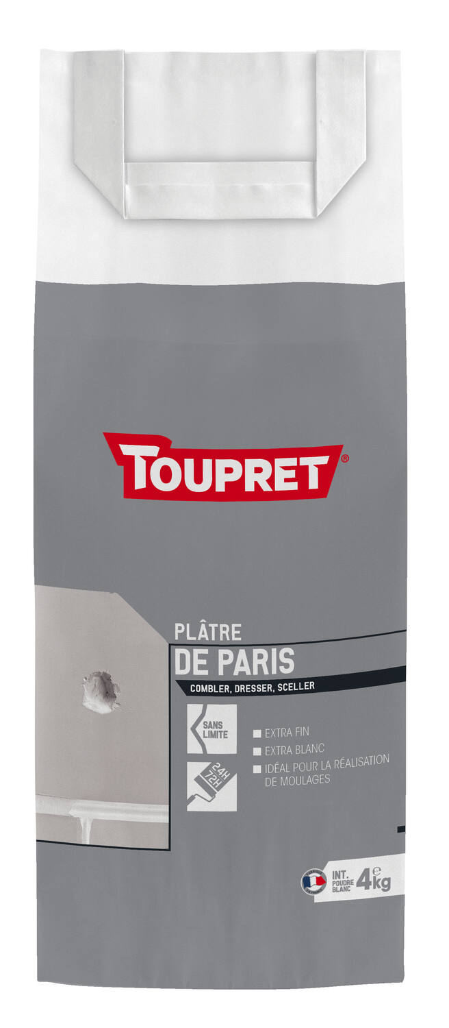 Plâtre de Paris poudre 4 kg - Blanc - TOUPRET