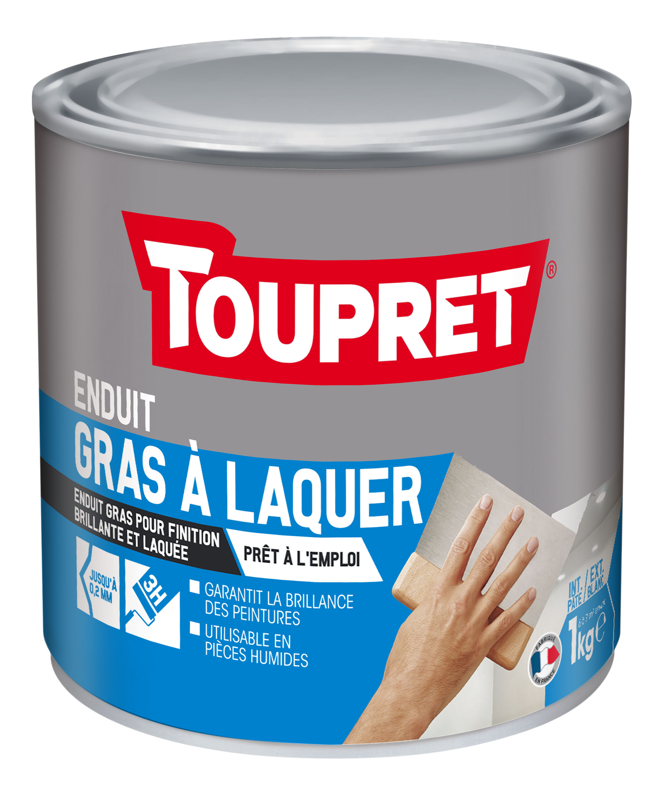 Enduit de lissage Gras à laquer pate 1kg TOUPRET