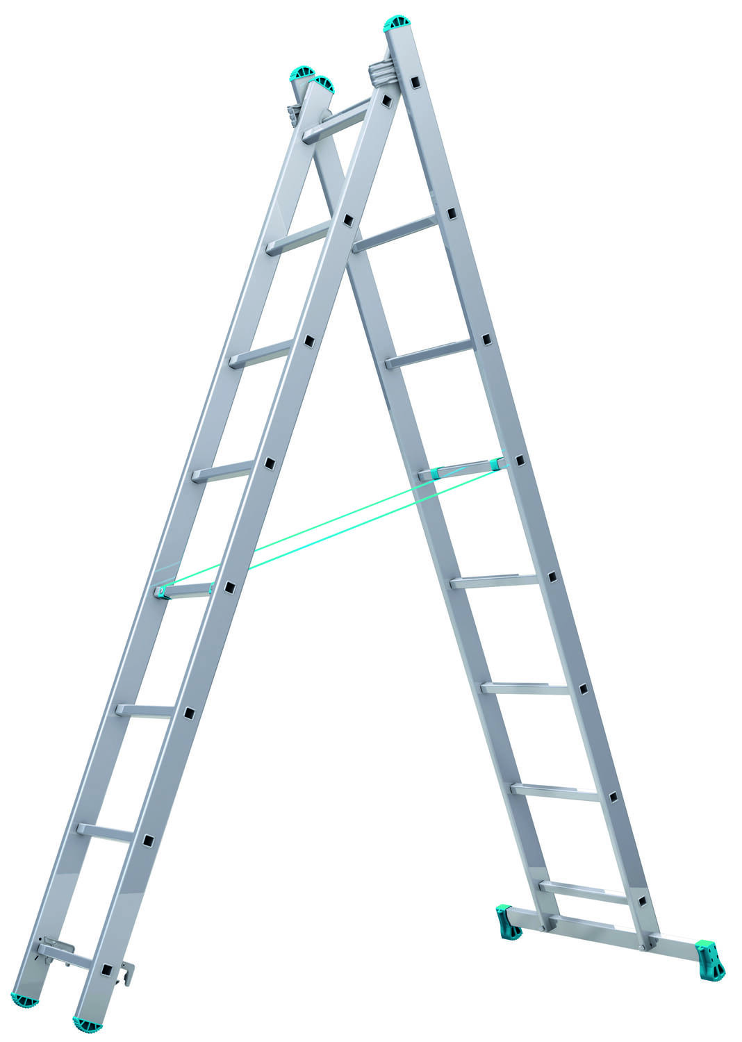 Echelle transformable Alu 2x8 Haut.Travail 2,27-3,67m - BRICO