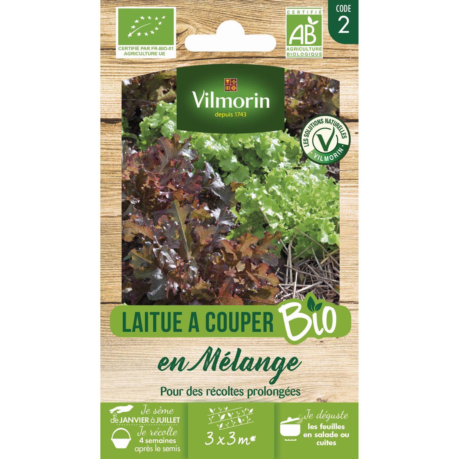 Graines Laitue à Couper en Mélange Bio - VILMORIN