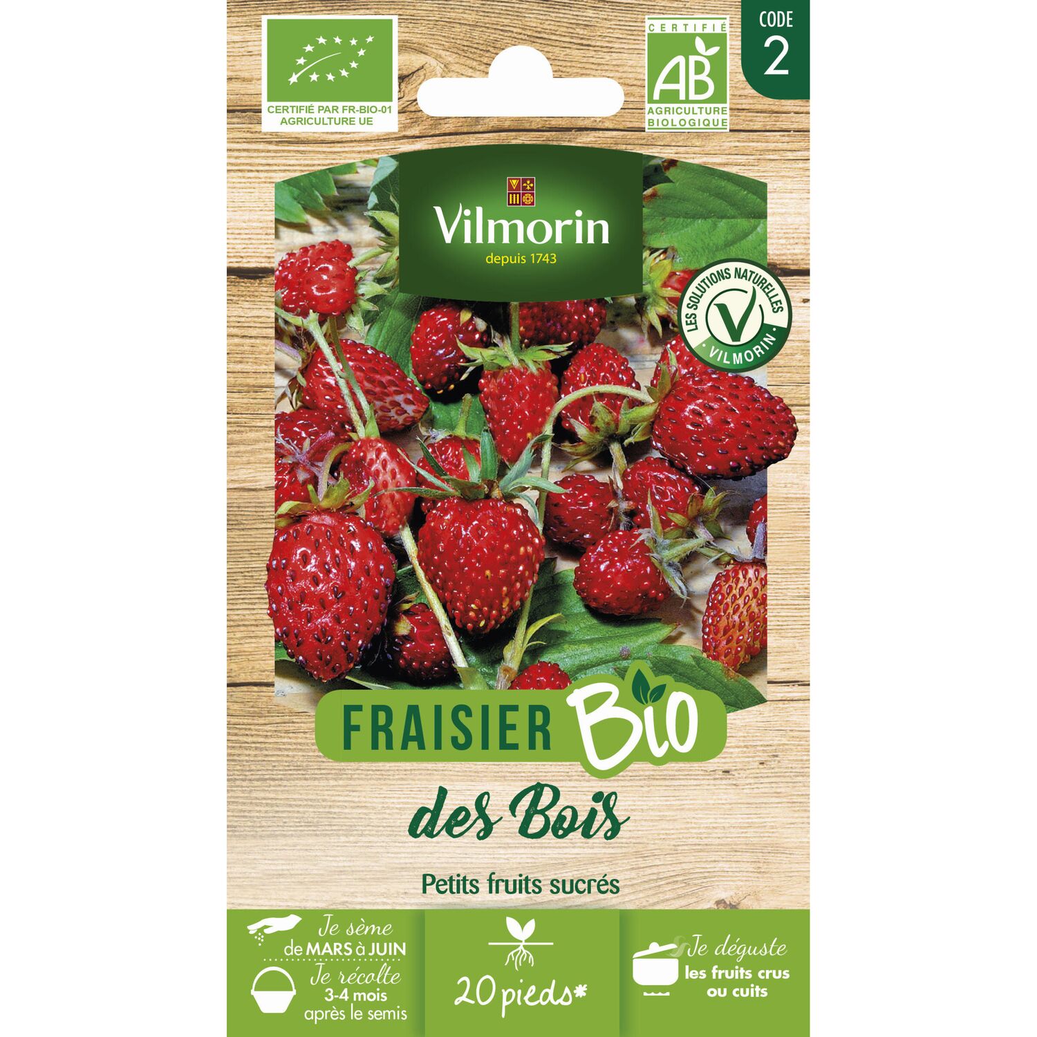 Graines Fraisier des Bois Bio - VILMORIN