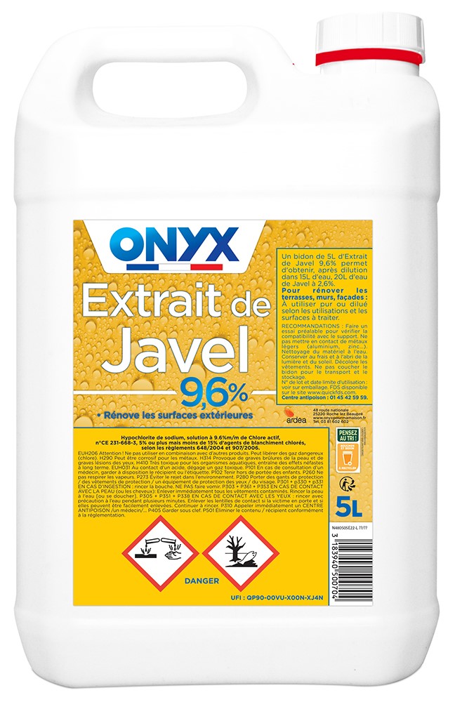 Extrait de javel 9,6% 5 L - ONYX