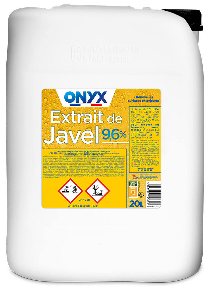 Extrait de Javel 9,6% 20L - ONYX