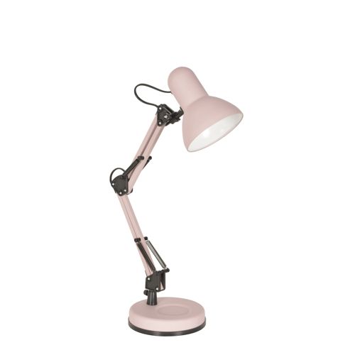 Lampe de bureau architecte triple articulation rose pale