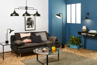 Applique métal noir mat lincoln d20cm