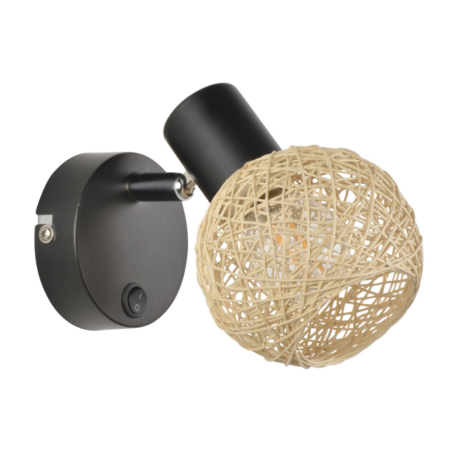 Spot métal noir mat/naturel malya