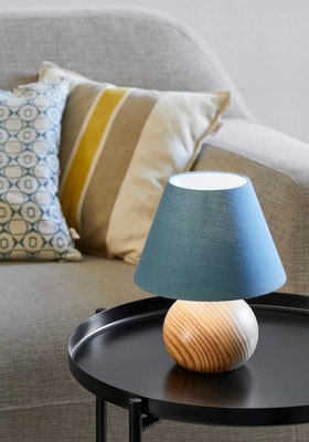 Lampe bois pétrole rondo d19cm