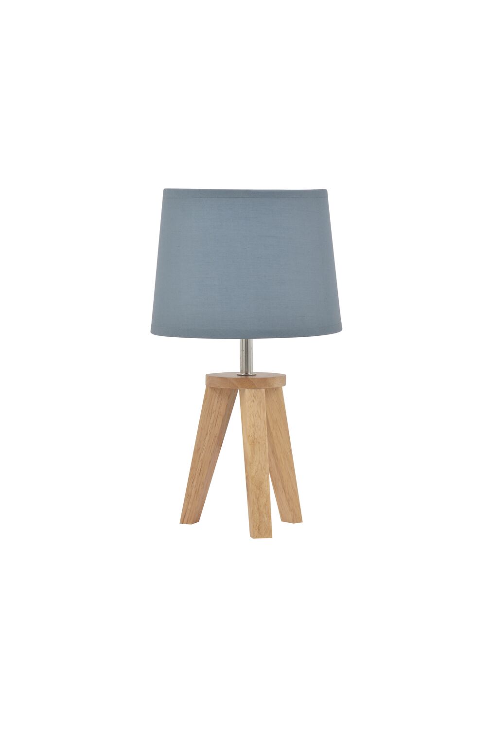 Lampe trépied bois coton Yoga Ø19x34cm Pétrole - COREP