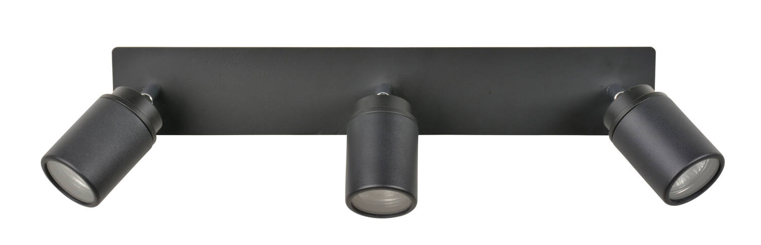 Spot 3 lumières LED Lily métal noir mat 42cm 5W - COREP