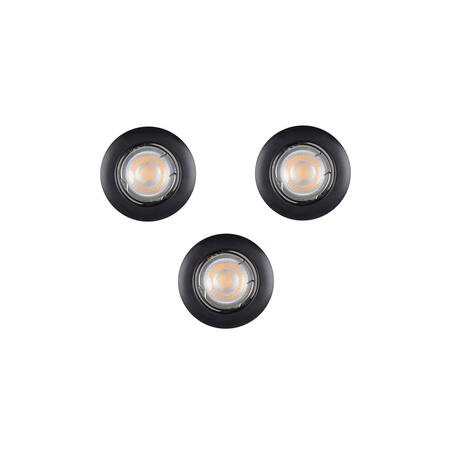 3 Spots Encastrés Fixes Bonn Métal Noir Ø8,5cm - COREP