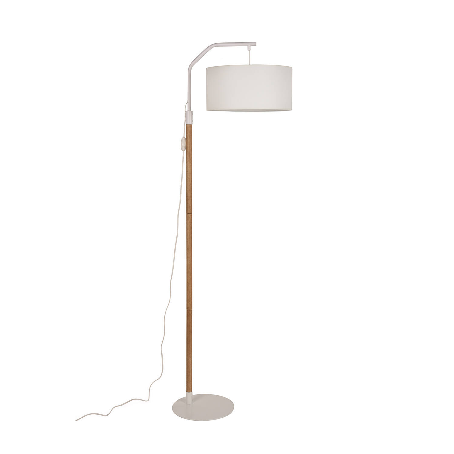 Lampadaire Maxence Bois/Coton Blanc H.171cm. - COREP