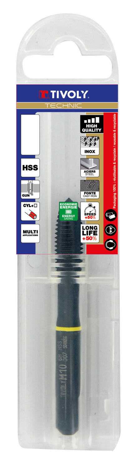 Taraud machine hss iso conicité arrière øm8x125